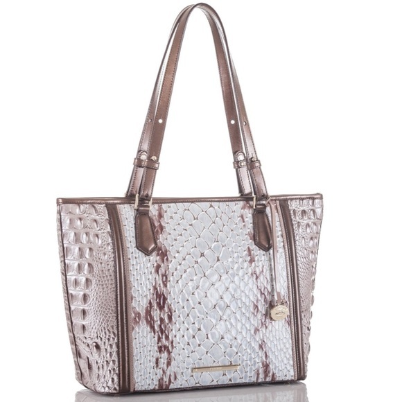 SALE💥💥NEW‎ BRAHMIN MEDIUM ASHER CROC-EMBOSSED LEATHER SATCHEL SHOULDER BAG - Picture 4 of 10